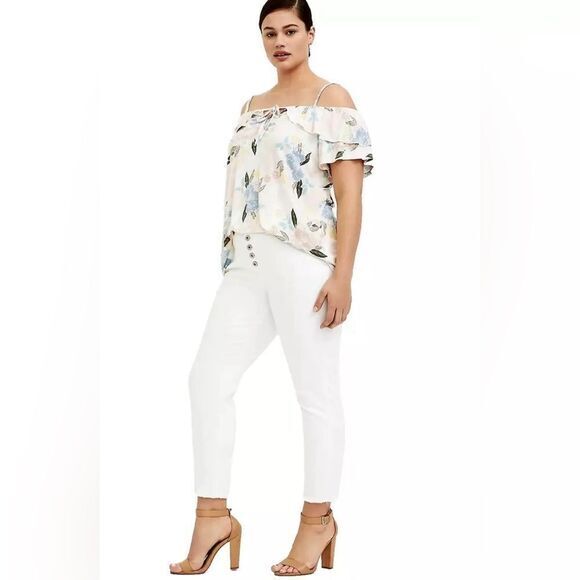 Torrid super Soft Knit‎ Floral cold shoulder size 00 NWT - Picture 1 of 14